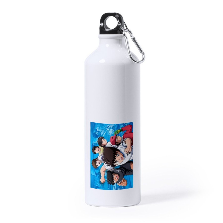 BIDON GRANDE 800 ML ACERO INOXIDABLE Oliver y benji capitan tsubasa futbol infantil deporte deportivo mosqueton botella