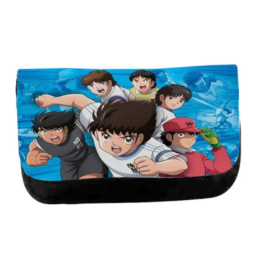 ESTUCHE NECESER DE LONA Oliver y benji capitan tsubasa futbol infantil unisex negro monedero billetera