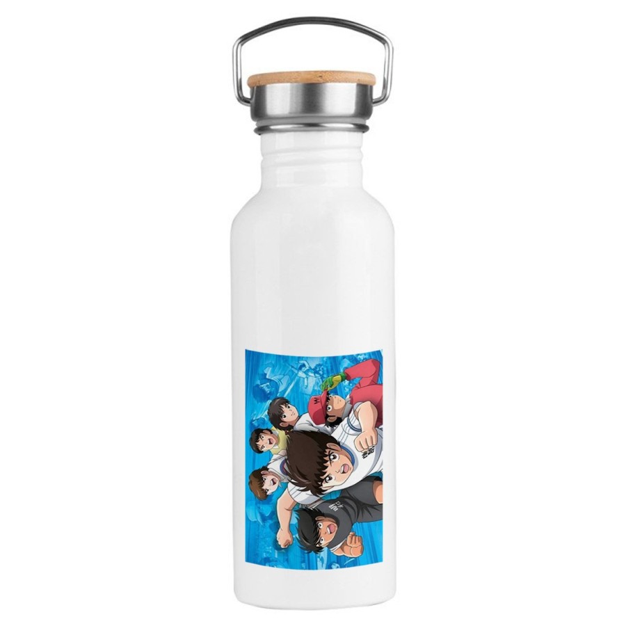 BIDON 750 ML ACERO INOXIDABLE ESTILO RETRO Oliver y benji capitan tsubasa futbol infantil deporte deportivo botella