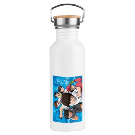 BIDON 750 ML ACERO INOXIDABLE ESTILO RETRO Oliver y benji capitan tsubasa futbol infantil deporte deportivo botella