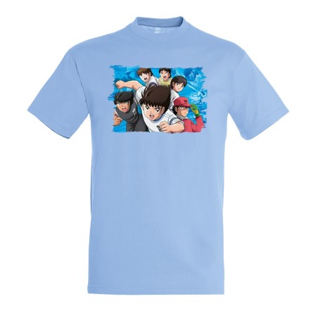 CAMISETA AZUL CIELO Oliver y benji capitan tsubasa futbol infantil moda verano personalizada
