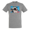 CAMISETA GRIS MEZCLA Oliver y benji capitan tsubasa futbol infantil moda verano personalizada