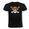CAMISETA NEGRA LOGO ONE PIECE CALAVERA PIRATAS LUFFY moda verano personalizada