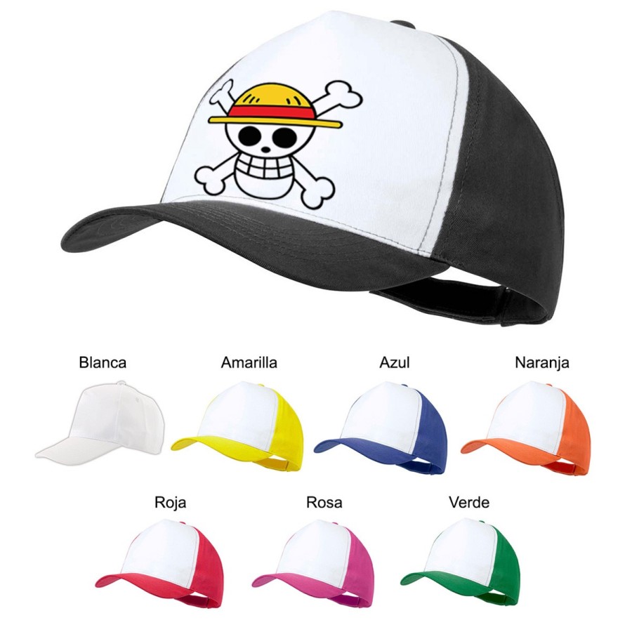 GORRA COLORES LOGO ONE PIECE CALAVERA PIRATAS LUFFY color personalizada