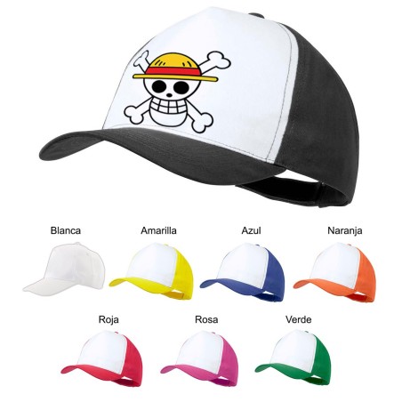 GORRA COLORES LOGO ONE PIECE CALAVERA PIRATAS LUFFY color personalizada