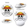 ALFOMBRILLA REDONDEADA LOGO ONE PIECE CALAVERA PIRATAS LUFFY curva curvada reposamuñecas pc raton