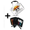 PACK MOCHILA Y ESTUCHE LOGO ONE PIECE CALAVERA PIRATAS LUFFY material escolar