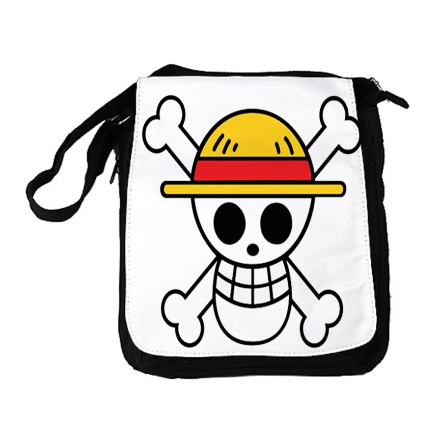 BANDOLERA REPORTERO MEDIANA BOLSO LOGO ONE PIECE CALAVERA PIRATAS LUFFY bolsa mochila hombro