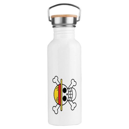 BIDON 750 ML ACERO INOXIDABLE ESTILO RETRO LOGO ONE PIECE CALAVERA PIRATAS LUFFY deporte deportivo botella