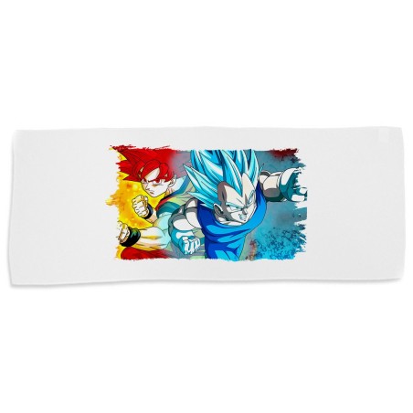 TOALLA GIMNASIO GYM ABSORBENTE DRAGON BALL SUPER GODS SSJ suave con bolsita