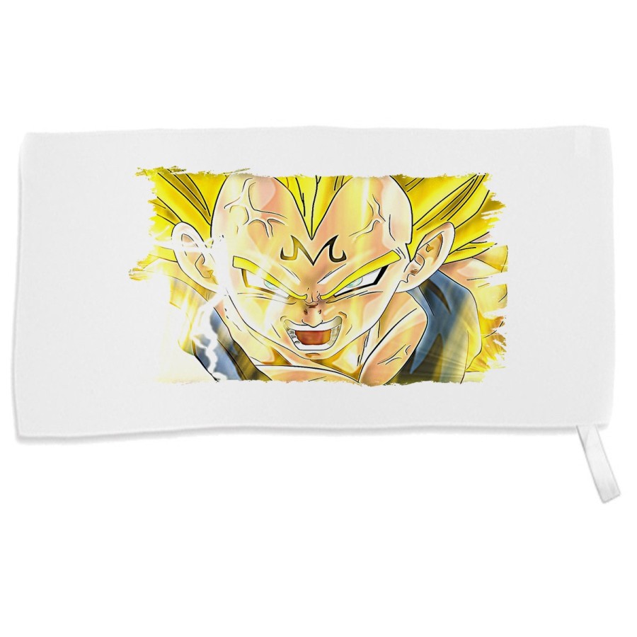 TOALLA GIMNASIO GYM ABSORBENTE DBZ MAJIN VEGETA SSJ2 FURIOSO suave con bolsita