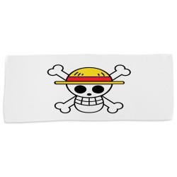 TOALLA GIMNASIO GYM ABSORBENTE LOGO ONE PIECE CALAVERA PIRATAS LUFFY suave con bolsita