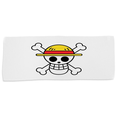 TOALLA GIMNASIO GYM ABSORBENTE LOGO ONE PIECE CALAVERA PIRATAS LUFFY suave con bolsita