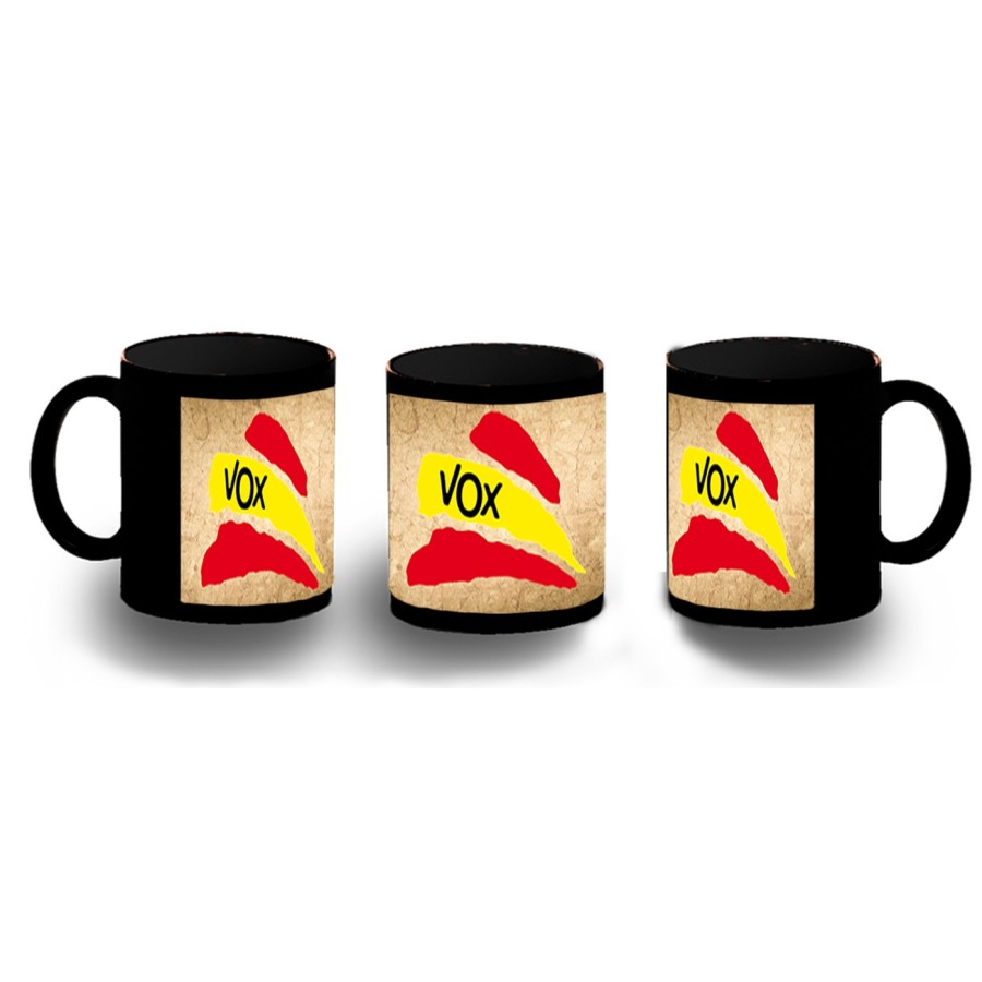 TAZA COMPLETAMENTE NEGRA BANDERA ESPAÑA PARTIDO VOX personalizada