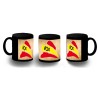 TAZA COMPLETAMENTE NEGRA BANDERA ESPAÑA PARTIDO VOX personalizada