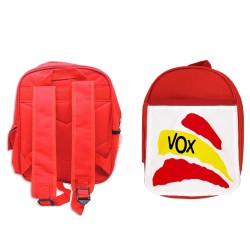 MOCHILA ROJA BANDERA ESPAÑA PARTIDO VOX escolar personalizado