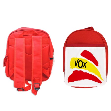 MOCHILA ROJA BANDERA ESPAÑA PARTIDO VOX escolar personalizado