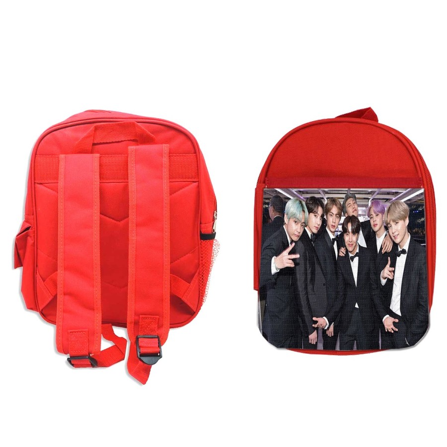 MOCHILA ROJA BTS GALA MAP OF THE SOUL KPOP escolar personalizado