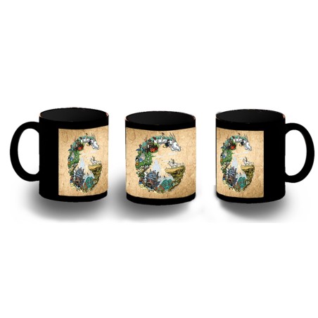 TAZA COMPLETAMENTE NEGRA CHIHIRO FANTASIA CASTILLO AMBULANTE personalizada