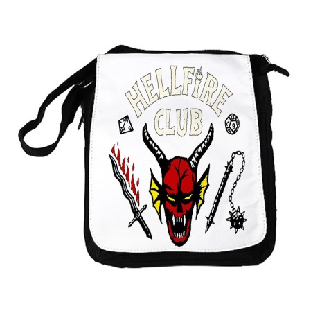 BANDOLERA REPORTERO MEDIANA BOLSO hellfire club fuego infernal grupo rol bolsa mochila hombro