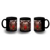 TAZA COMPLETAMENTE NEGRA club fuego infernal rol hellfire dados juego mesa personalizada