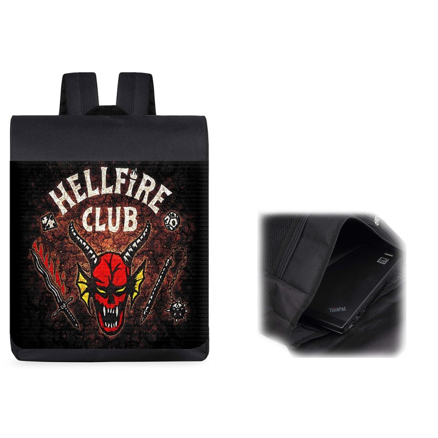 PACK MOCHILA Y ESTUCHE club fuego infernal rol hellfire dados juego mesa material escolar