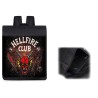 PACK MOCHILA Y ESTUCHE club fuego infernal rol hellfire dados juego mesa material escolar