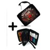 PACK MOCHILA Y ESTUCHE club fuego infernal rol hellfire dados juego mesa material escolar