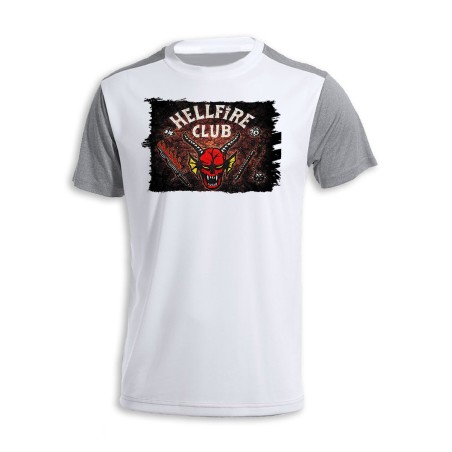 CAMISETA DISEÑO BICOLOR club fuego infernal rol hellfire dados juego mesa personalizada