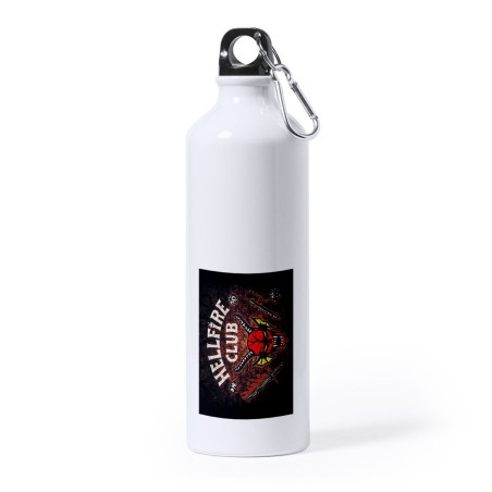 BIDON GRANDE 800 ML ACERO INOXIDABLE club fuego infernal rol hellfire dados juego mesa deporte deportivo mosqueton botella