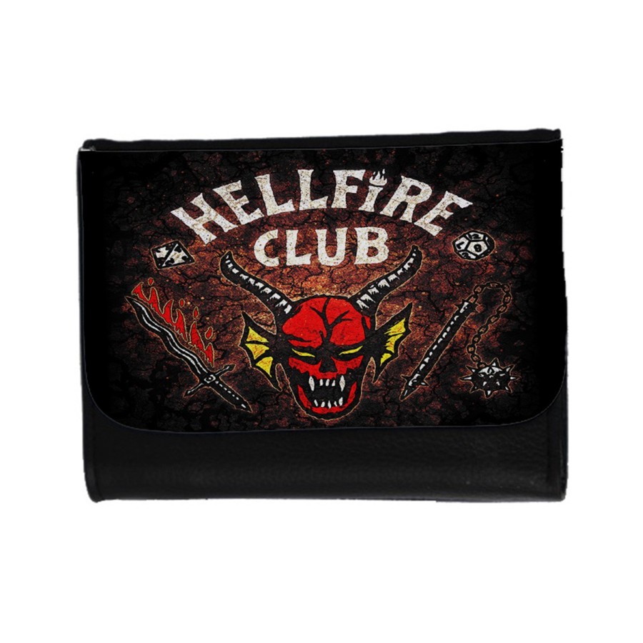 BILLETERA BILLETERO club fuego infernal rol hellfire dados juego mesa unisex negro monedero