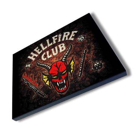 PANEL FOTOGRÁFICO DECORATIVO club fuego infernal rol hellfire dados juego mesa cuadro acabado brillante elegante pared