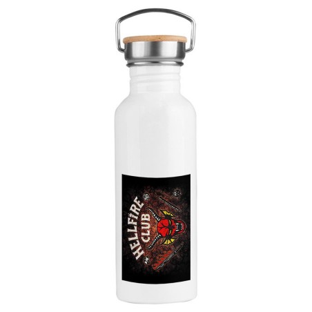 BIDON 750 ML ACERO INOXIDABLE ESTILO RETRO club fuego infernal rol hellfire dados juego mesa deporte deportivo botella