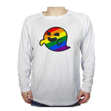 CAMISETA MANGA LARGA GAYSPER FANTASMA ORGULLO GAY MEME personalizada