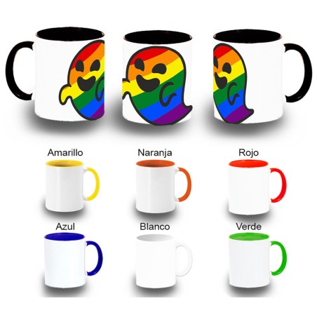 TAZA COLORES GAYSPER FANTASMA ORGULLO GAY MEME color personalizada