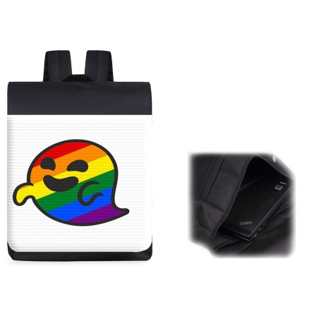 PACK MOCHILA Y ESTUCHE GAYSPER FANTASMA ORGULLO GAY MEME material escolar