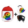 PACK MOCHILA ROJA Y ESTUCHE GAYSPER FANTASMA ORGULLO GAY MEME material escolar