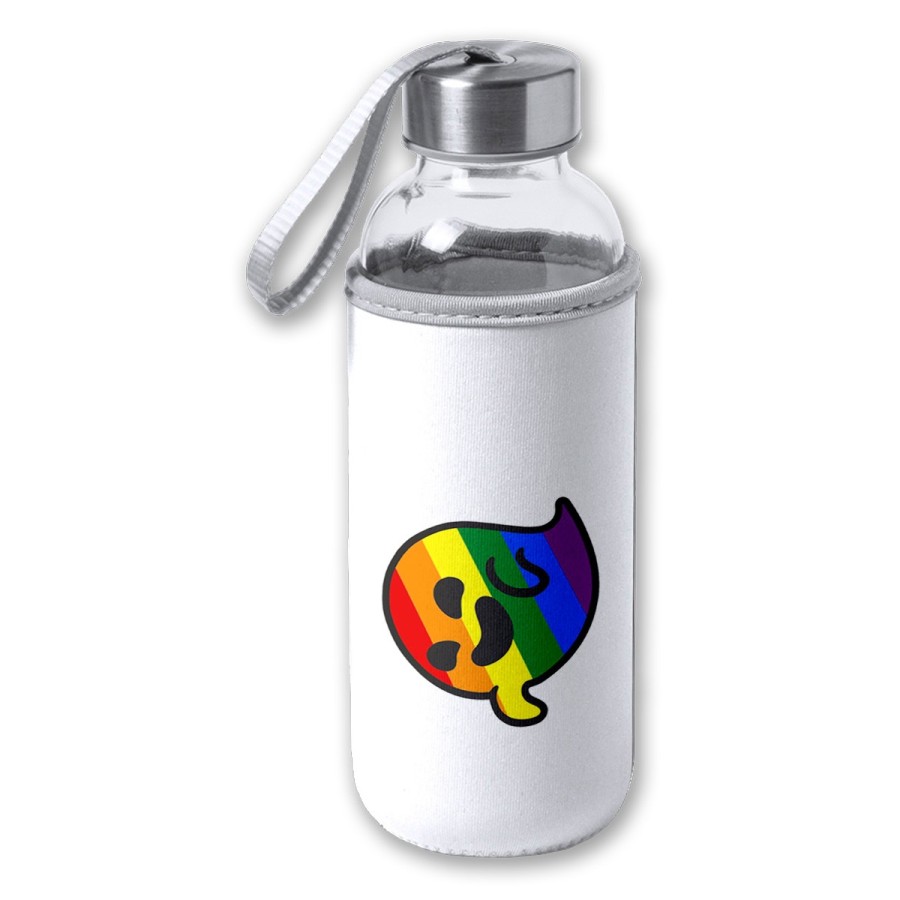 BIDON DE 420 ML CON FUNDA DE NEOPRENO GAYSPER FANTASMA ORGULLO GAY MEME tapon seguridad