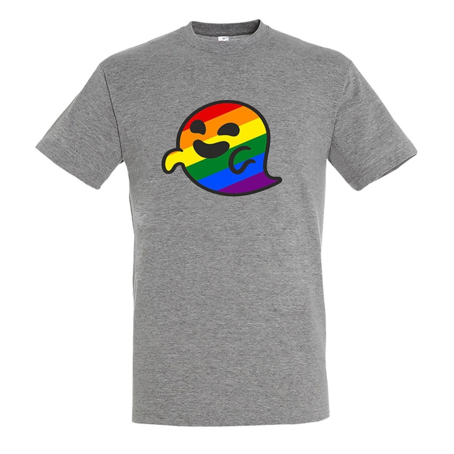 CAMISETA GRIS MEZCLA GAYSPER FANTASMA ORGULLO GAY MEME moda verano personalizada