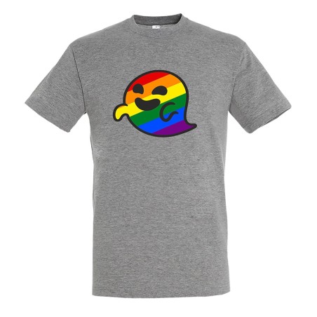 CAMISETA GRIS MEZCLA GAYSPER FANTASMA ORGULLO GAY MEME moda verano personalizada