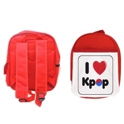 MOCHILA ROJA I LOVE KPOP...