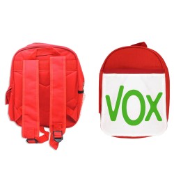 MOCHILA ROJA LOGO PARTIDO VOX DERECHA POLITICA escolar personalizado