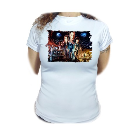 CAMISETA MUJER raras cosas mundo reves miedo terror accion moda personalizada