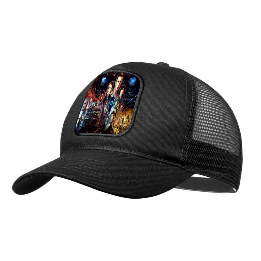 GORRA NEGRA CON REJILLA raras cosas mundo reves miedo terror accion moda deporte