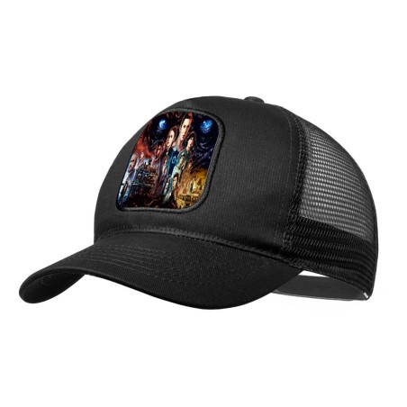 GORRA NEGRA CON REJILLA raras cosas mundo reves miedo terror accion moda deporte