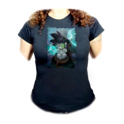 CAMISETA NEGRA MUJER goku...