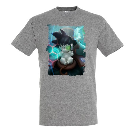 CAMISETA GRIS MEZCLA goku bebe bola de dragon z moda verano personalizada