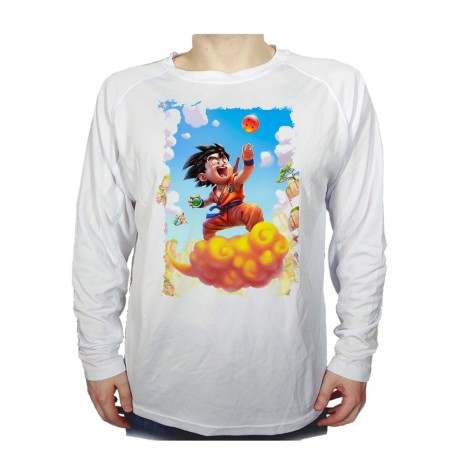 CAMISETA MANGA LARGA GOKU CHICO BOLA DE DRAGON NUBE personalizada