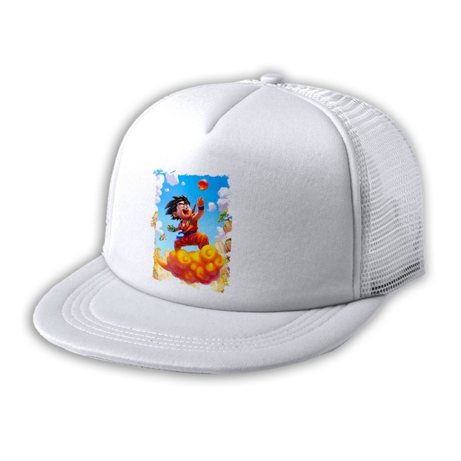 GORRA 5 PANELES REDECILLA TRASERA GOKU CHICO BOLA DE DRAGON NUBE estilo rapero