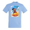 CAMISETA AZUL CIELO GOKU CHICO BOLA DE DRAGON NUBE moda verano personalizada
